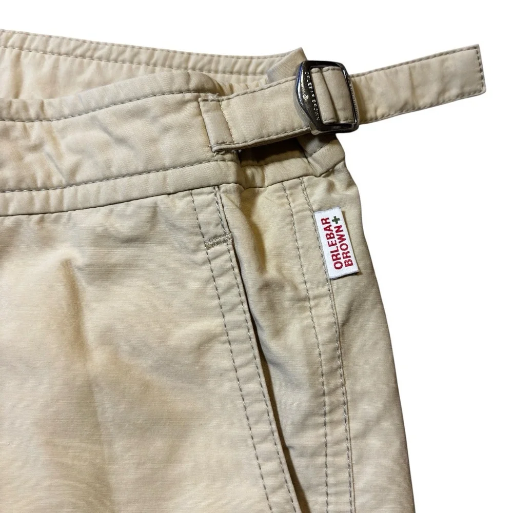 ORLEBAR BROWN Tan Beach Swim Shorts Mens Size 32 Slimming Side Adjusters
